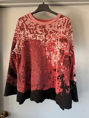 Nic+ Zoe Women's Pullover Crewneck Cotton Blend Sweater sz XL Long Sleeves